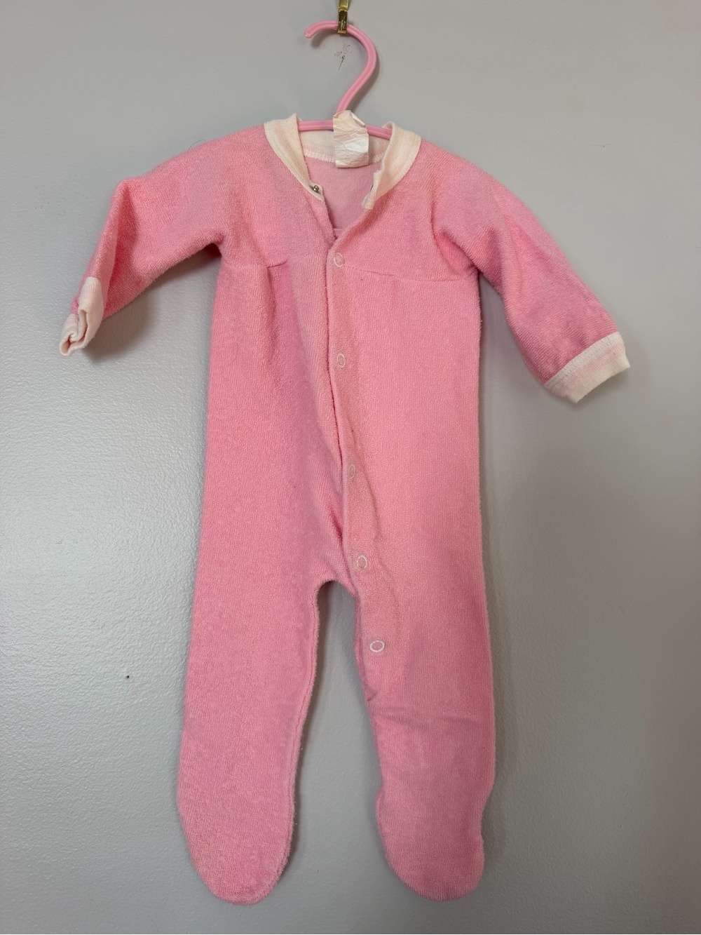 Carter's Pink Footed One-Piece with Cream Trim